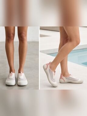 Cudas Water Shoes Lot of 2 Pink/Grey Mesh Slip-On Beach Swim Surf Shoes Size 7